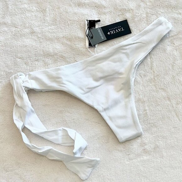 NWT Tavik Goldie Swim Bottom in Ribbed White - Extra Small - Picture 2 of 6